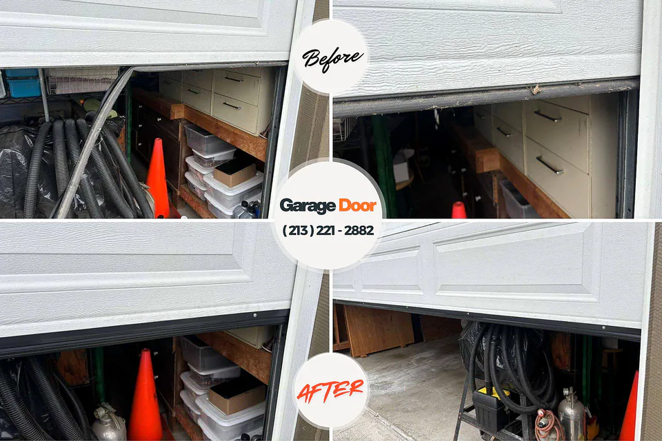 Before and after: garage door repair Diamond Ridge, AK